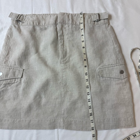 Athleta 100% Linen Stylish Tan Skirt Size 10 - Picture 4 of 10